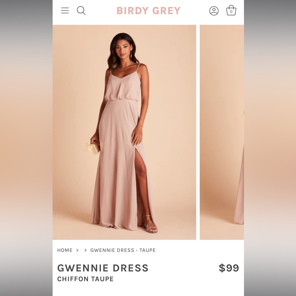Birdie Grey Gwennie Taupe Chiffon Xs